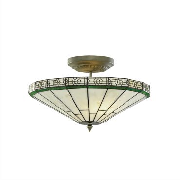 Searchlight New York - plafonnier - Ø 41 x 25,2 cm - ambre