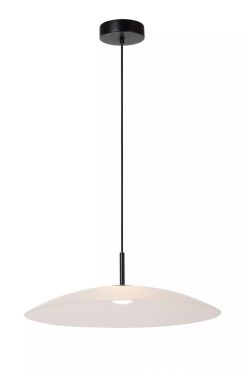Lucide Menga - lampe suspendue - Ø 60 x 150 cm - 18,6W LED dimmable inclus - opal