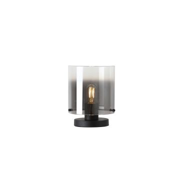 Searchlight Sweden - lampe à poser - Ø 20 x 26 cm - noir mat et ombre fumé