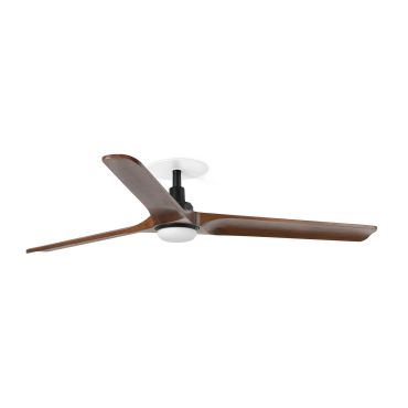 Faro Heywood L - ventilateur de plafond avec lumière et rosace encastrée - Ø 132 cm - noir mat et noyer foncé
