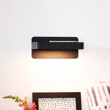 Lucide Atkin - lampe de chevet avec port USB - 25 x 14 x 11,5 cm - 6W LED inclus - noir