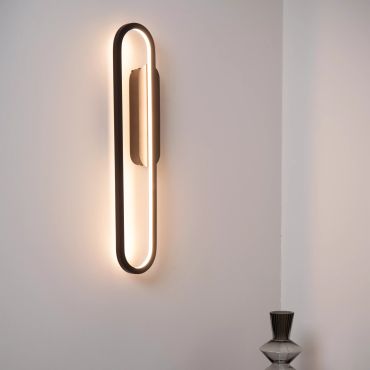 Lucide Thelma - applique murale - 12 x 5,6 x 60 cm - 22W LED dimmable inclus - noir