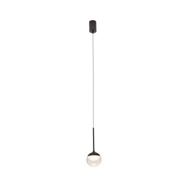 Maxlight Zoom - lampe suspendue - Ø 10 x 200 cm - 6W LED inclus - IP44 - noir