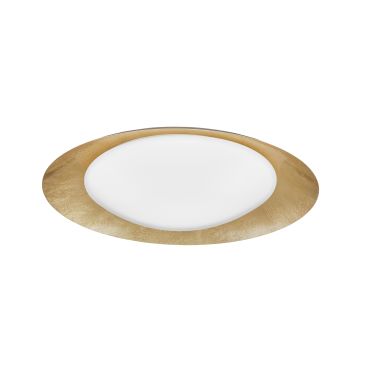 Nova Luce Zano - plafonnier - Ø 50 x 10 cm - 28W LED dimmable inclus - or et blanc