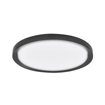 Nova Luce Troy - plafonnier - Ø 56 x 7,5 cm - 50W LED dimmable inclus - noir mat et blanc mat