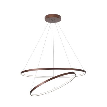 Nova Luce Ferrol - lampe suspendue - Ø 80 x 130 cm - 85W LED dimmable inclus - brun café