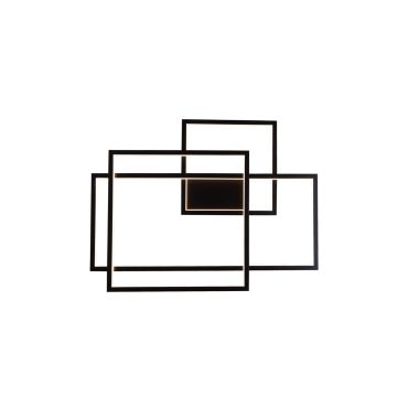 Maxlight Geometric - applique murale - 70 x 9 x 54 cm - 45W LED dimmable inclus - noir