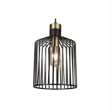 Searchlight Bird Cage - lampe suspendue - 22,5 x 22 x 164 cm - noir mat