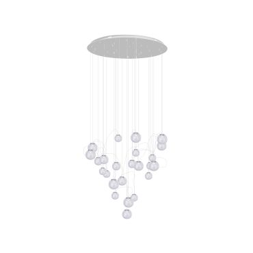 Maxlight Zoe - lampe suspendue - Ø 80 x 180 cm - 24 x 1,5W LED inclus - chrome