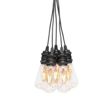Konstsmide - cordon lumineux décoratif avec fonction variateur - kit de démarrage - longueur 9,15 mètres plus cordon 10,85 mètres - 10 ampoules LED remplaçables incluses - 7W - IP44 - noir