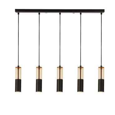 Searchlight Merrygold - lampe suspendue - 94 x 120 cm - noir et ambre