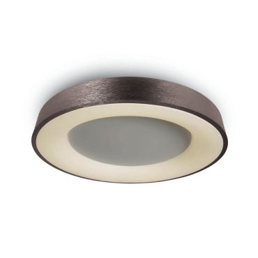 ONE Light Plafo décoratif - plafonnier - Ø 60 x 8,7 cm - 50W LED inclus - brun brossé