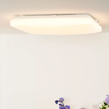 Lucide Otis - plafonnier - 43 x 43 x 8 cm - 42W LED inclus - opale