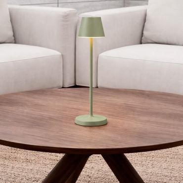 Nova Luce Petit - lampe de table rechargeable - Ø 7 x 28 cm - 2W dimmable LED inclus - IP54 - vert olive