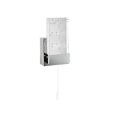 Searchlight Bathroom - applique murale avec interrupteur à tirette - 10 x 17 cm - 4,5W LED incl. - IP44 - chrome