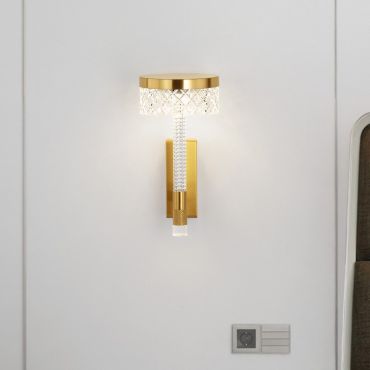 Nova Luce Bion - applique murale - Ø 14,8 x 28 cm - 8W LED inclus - laiton doré