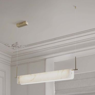 Nova Luce Aider - lampe suspendue - 100 x 130 x 8 cm - 35W dimmable LED inclus - laiton doré