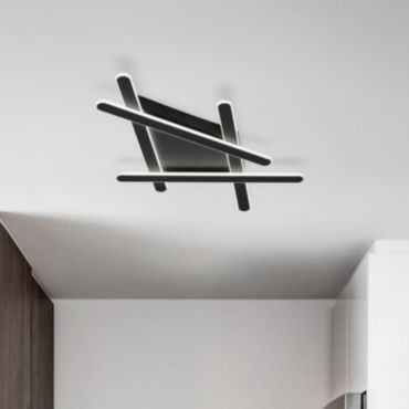 Nova Luce Willow - plafonnier - 75 x 59 x 5,6 cm - 60W LED dimmable inclus - noir sable
