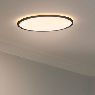 Nordlux Oja - plafonnier - Ø 42,4 x 2,3 cm - 19W LED inclus (3000K-4000K) - IP54 - noir