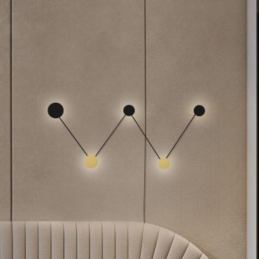 Nova Luce Ark - applique murale - 150 x 63 x 9,5 cm - 34W LED inclus - noir sablé et or