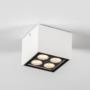 Nova Luce Jax - plafonnier extérieur - 8 x 6,5 x 8 cm - 8W LED inclus - IP54 - blanc sablé