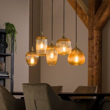 Vico Stripe glass - lampe suspendue - 20 x 120 x 150 cm - or