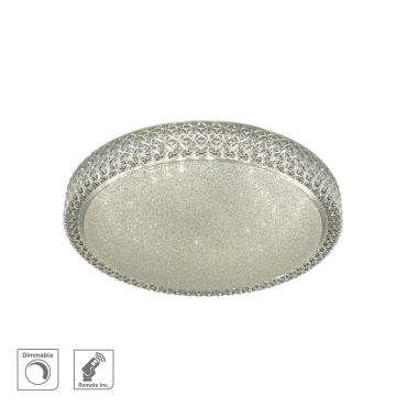 Searchlight Flush - plafonnier avec télécommande - Ø 50 x 10 cm - 36W LED dimmable inclus avec couleur de lumière réglable - transparent