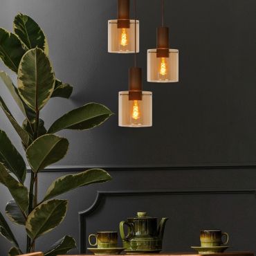 Lucide Toledo - lampe suspendue - Ø 50 x 165 cm - ambre