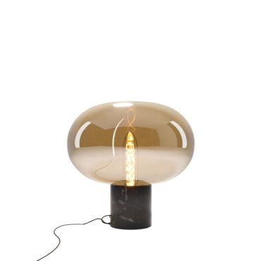 Maxlight Moonstone - lampe à poser - Ø 45 x 45 cm - verre ambré et noir