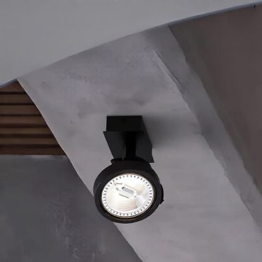 Nova Luce Thomas - spot en saillie - 6 x 19 x 14,5 cm - noir