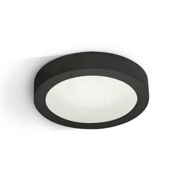 ONE Light LED Plafo Round - plafonnier - Ø 24 x 3,9 cm - 16W LED inclus - noir - couleur de lumière blanche