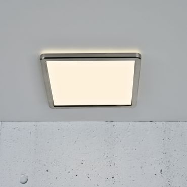 Nordlux Oja - plafonnier - 30 x 30 x 2,5 cm - 3 étapes Moodmaker Fonction SceneSelect - 14,5W LED inclus - nickel brossé