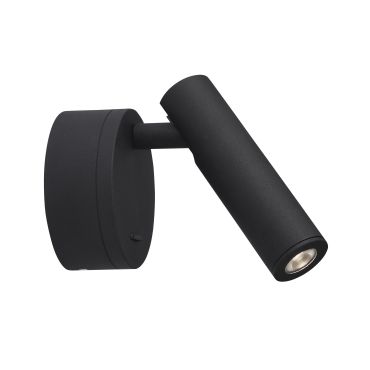 Nova Luce Clip - applique murale avec interrupteur - 8 x 3,4 x 11 cm - 3W LED inclus - noir