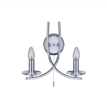 Searchlight Ascona - applique murale avec interrupteur à tirette - 30 x 29 cm - chrome