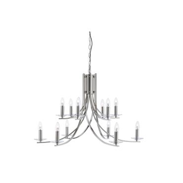 Searchlight Ascona - lustre - Ø 88 x 262 cm - argent satiné