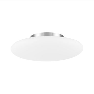 Nova Luce Pressione - plafonnier - Ø 50 x 15 cm - opale et chrome
