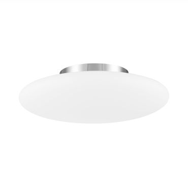 Nova Luce Pressione - plafonnier - Ø 42 x 14 cm - opale et chrome