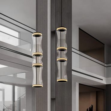 Nova Luce Anapnoe - lampe suspendue - Ø 21,5 x 340 cm - 37W dimmable LED inclus - noir mat