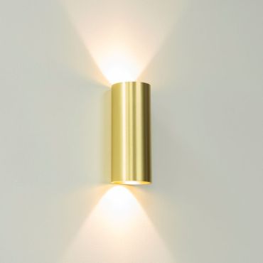 Artdelight Brody - applique murale - Ø 7,2 x 18 cm - 2 x 4W LED inclus - IP54 - or brossé