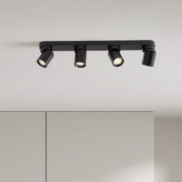Nova Luce Amecy - spot en saillie 4L - 60 x 12,5 x 6,5 cm - noir sablé