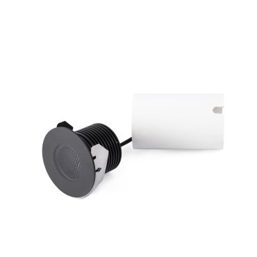Faro Grund - spot rond pour l'extérieur - Ø 80 mm, Ø 60 mm à encastrer - 7W LED inclus - IP67 - noir - couleur de lumière blanc chaud (2700K)