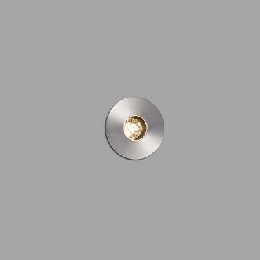 Faro Grund - spot rond pour l'extérieur - Ø 37 mm, Ø 32 mm à encastrer - 2W LED inclus - IP67 - acier inoxydable satiné - couleur de lumière blanc chaud (2700K)