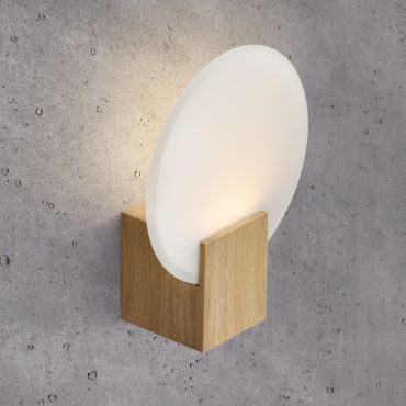 Nordlux Hester - applique murale - 20 x 25,5 x 9,25 cm - fonction Moodmaker à 3 niveaux - 9,5W LED inclus - IP44 - feuille de bois