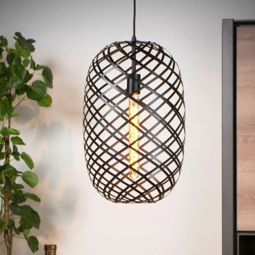 Lucide Wolfram - lampe suspendue - Ø 32 x 180 cm - noir