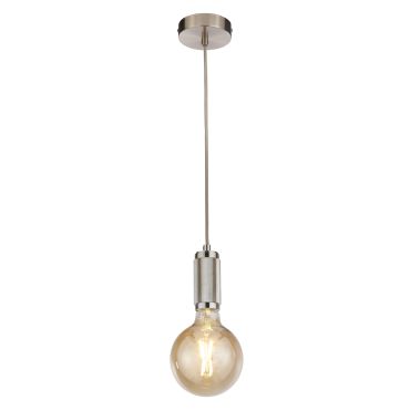 Searchlight - lampe suspendue - Ø 10 x 300 cm - argent satiné et noir