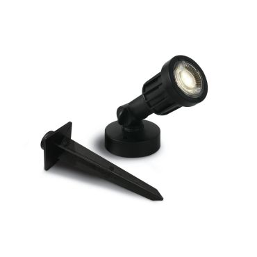 ONE Light LED Garden Spots - spot de sol sur piquet - Ø 5,5 x 15 cm - 5W LED inclus - IP65 - noir - couleur de lumière blanche