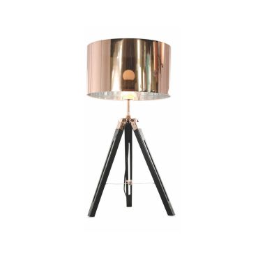 Artdelight Jewel - lampe à poser - Ø 35 x 67 cm - noir et cuivre