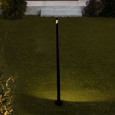 Nova Luce Luxor - lampe de jardin - Ø 8 x 90 cm - 8W LED inclus - IP65 - noir sablé