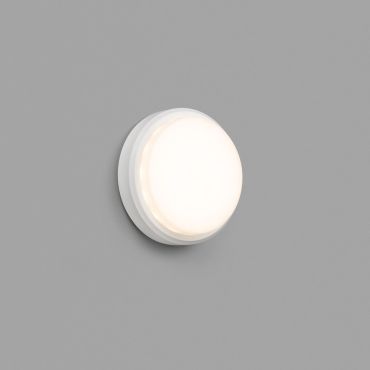 Faro Tom - applique murale - Ø 19 x 6 cm - 7W LED inclus - IP65 - blanc mat