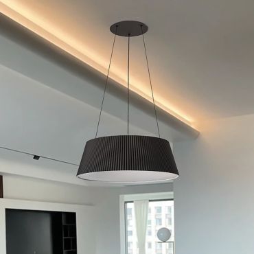 VK Lighting Aelia - lampe suspendue - Ø 46 x 120 cm - 30W dimmable LED inclus - noir